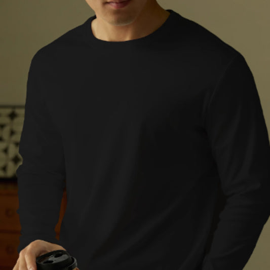 Men's Pure Cotton Basic Style Carbon Brushed All-match Bottoming Shirt