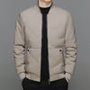 Men's Fashion Down Jacket Winter Warm Baseball Jacket Casual All-match Solid Colour Coat