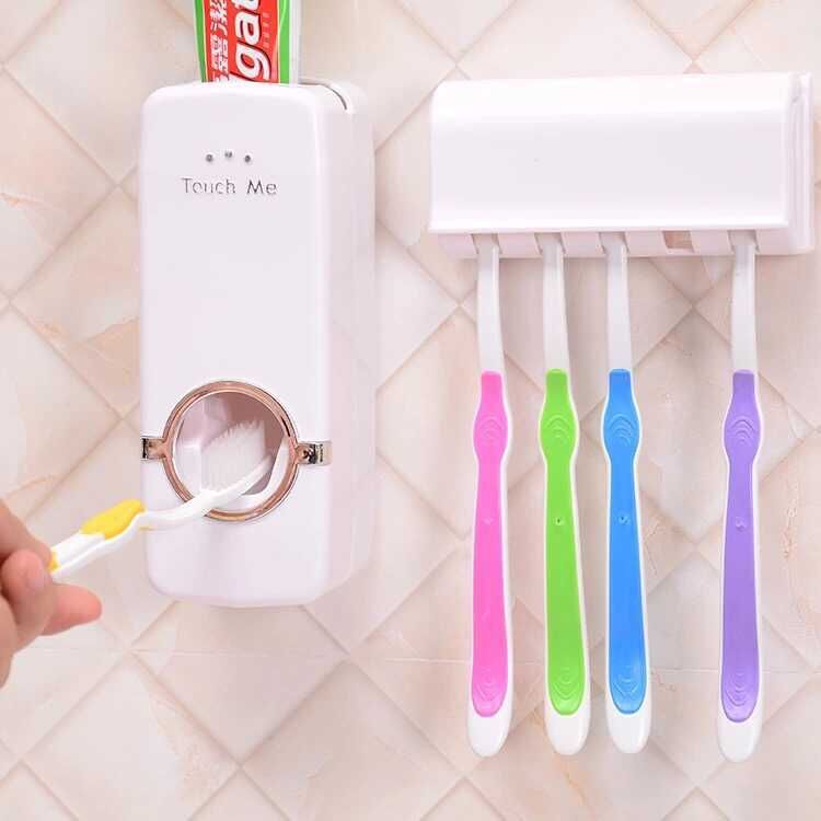 Toothpaste Squeezer & Brush Holder Combo