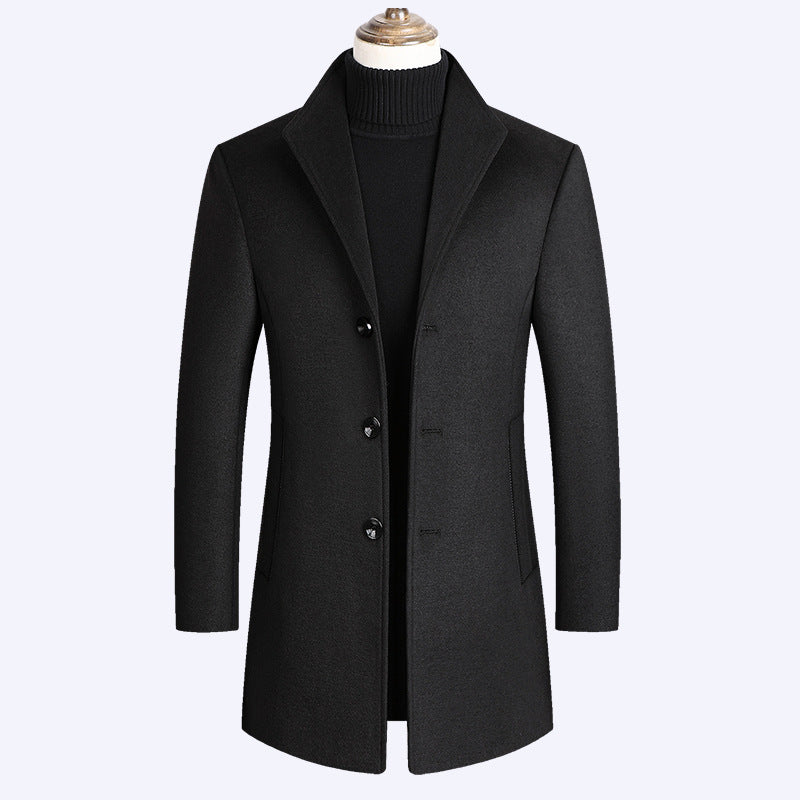 Men's Autumn And Winter Woollen Coat
