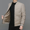 Men's Fashion Down Jacket Winter Warm Baseball Jacket Casual All-match Solid Colour Coat
