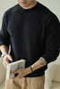 Men's Long-staple Cotton Sweater Sweater Cotton Round Neck Pullover Retro Casual Sweater