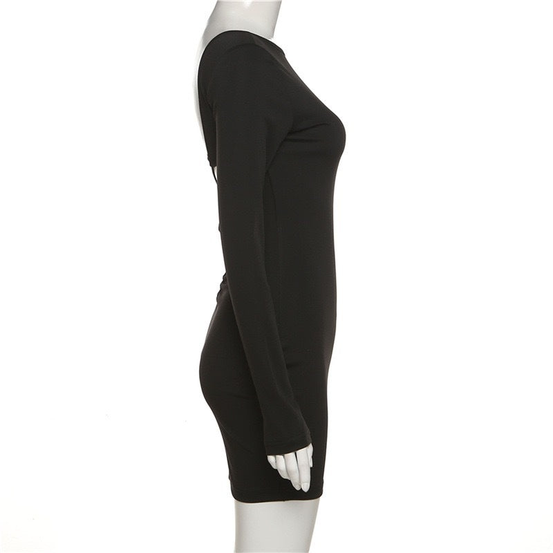 Long-sleeved Sexy Backless Sheath Dress