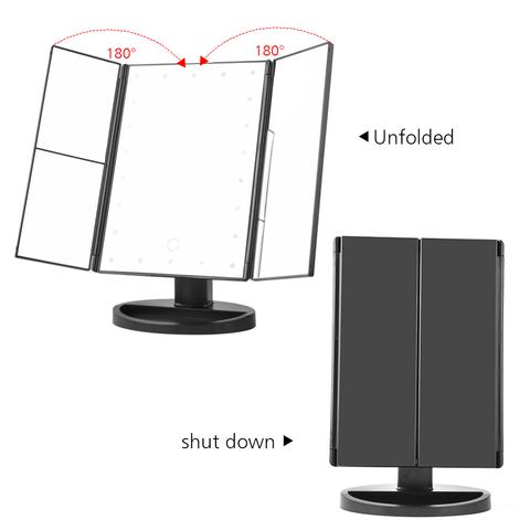 Foldable Tri-sided Makeup Mirror