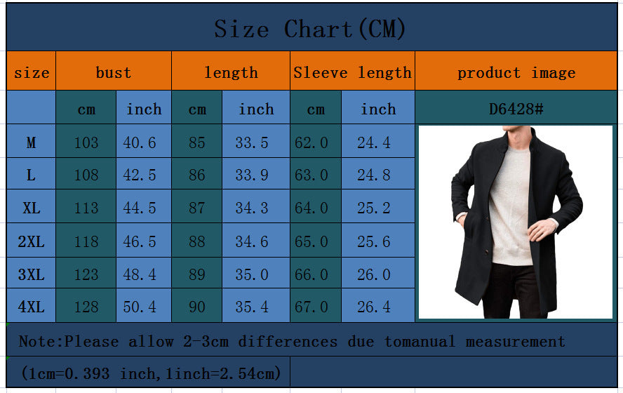 Men's Autumn And Winter New Thick Woollen Coat
