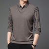 Men's Fake Two-piece Lapel Long-sleeved T-shirt