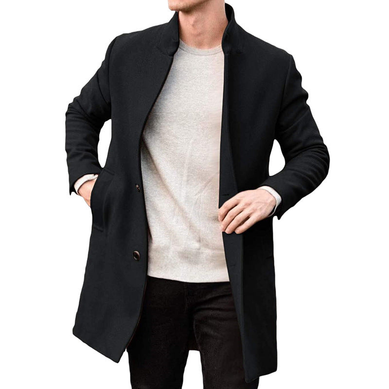 Men's Autumn And Winter New Thick Woollen Coat