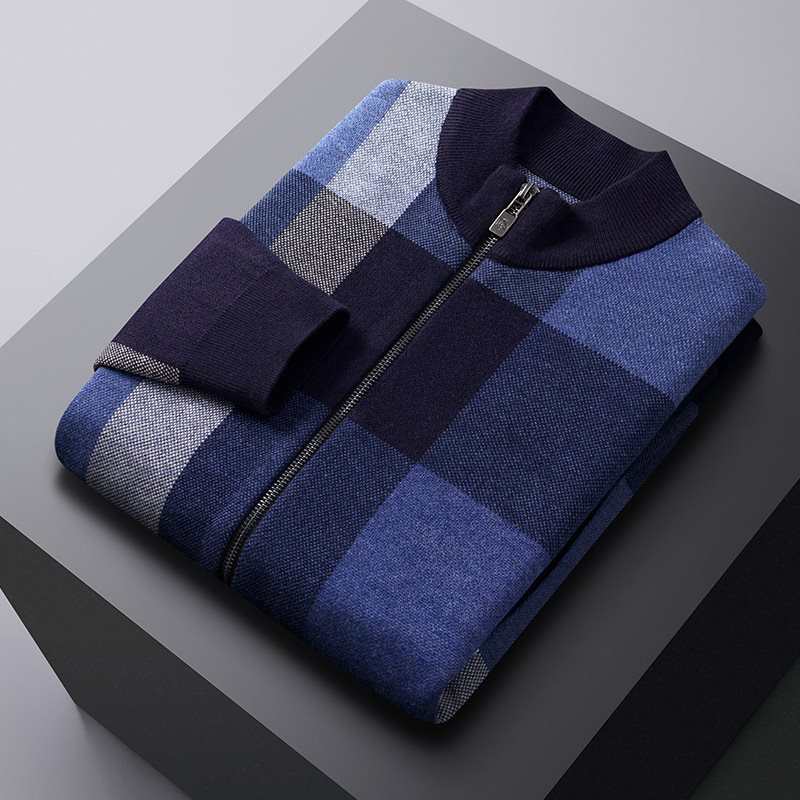 Men's Autumn Striped Colour Matching Cardigan