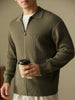 Men's Wool Blended Cardigan Zip Sweater