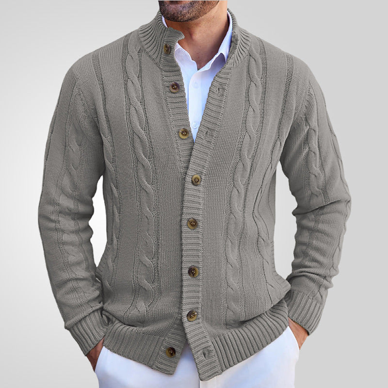 Men's Leisure Stand Collar Sweater Coat