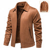 Men's  Autumn And Winter Zipper Jacket Solid Suede