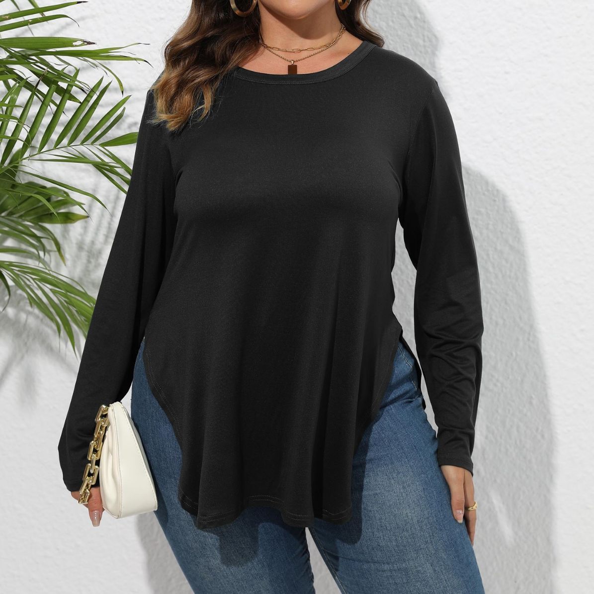 Long-sleeved Casual Irregular Bottoming Shirt