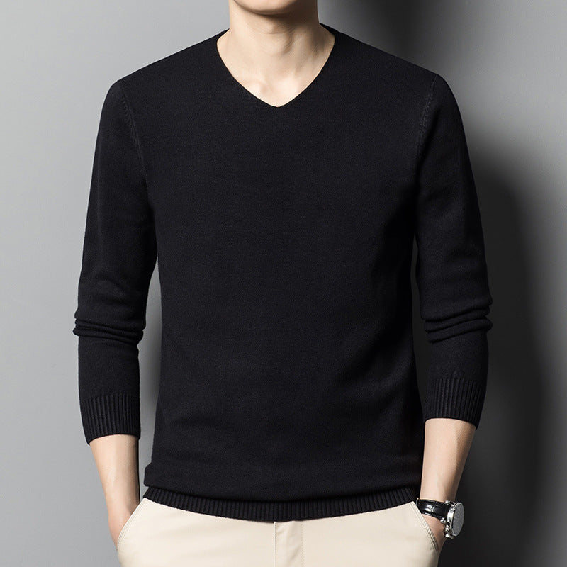 Men's Low V-neck Autumn Bottoming Shirt Inner Knitted Sweater