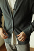 Men's Cotton Knit Cardigan Coat Slim-fit Long Sleeve Solid Color And V-neck