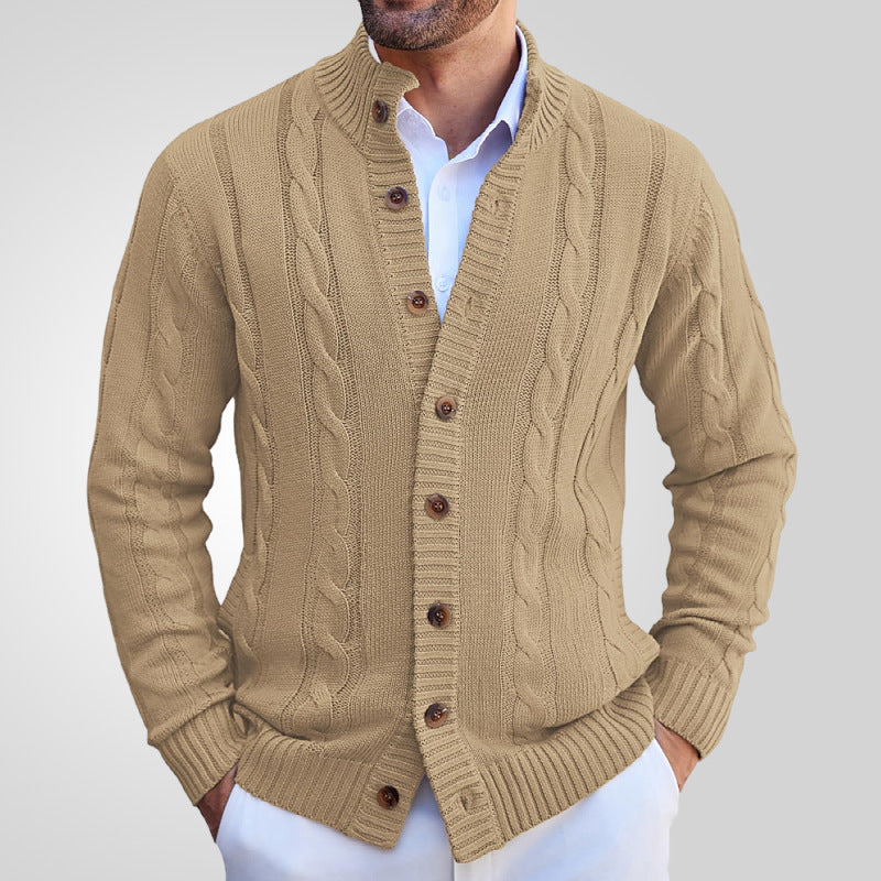 Men's Leisure Stand Collar Sweater Coat