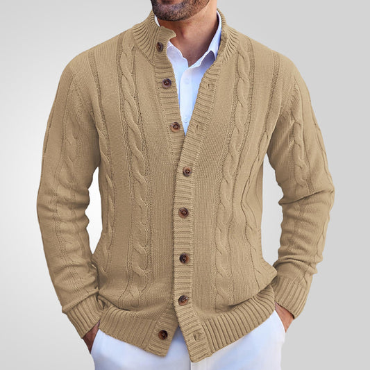 Men's Leisure Stand Collar Sweater Coat