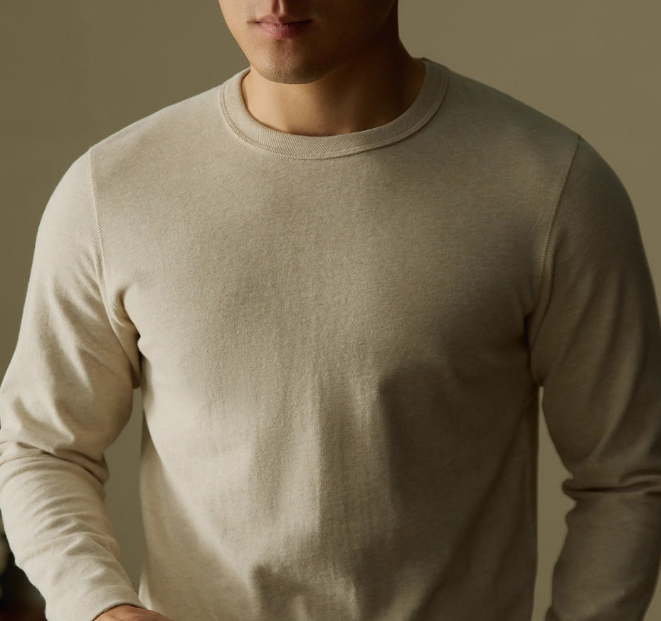 Men's Pure Cotton Basic Style Carbon Brushed All-match Bottoming Shirt