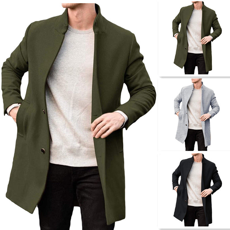 Men's Autumn And Winter New Thick Woollen Coat