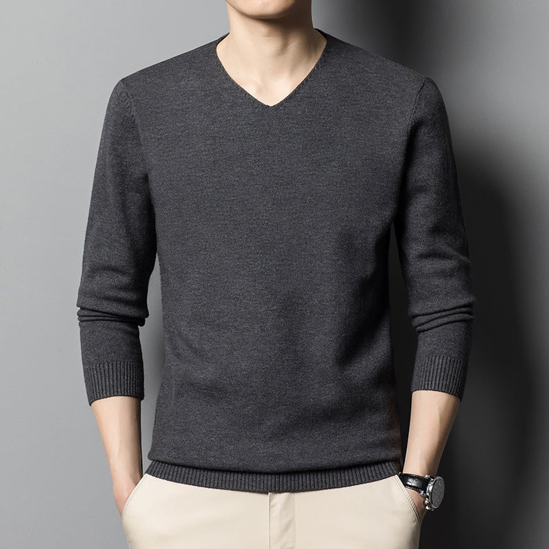 Men's Low V-neck Autumn Bottoming Shirt Inner Knitted Sweater
