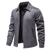 Men's  Autumn And Winter Zipper Jacket Solid Suede
