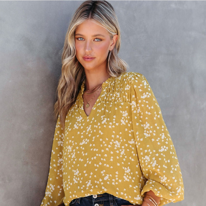 Chic V-Neck Lace Chiffon Top