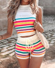 Printed Backless Halter Top Sheath Tights Suit