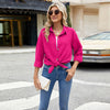 Single-breasted Loose Long Sleeve Solid Colour Shirt