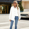 Single-breasted Loose Long Sleeve Solid Colour Shirt