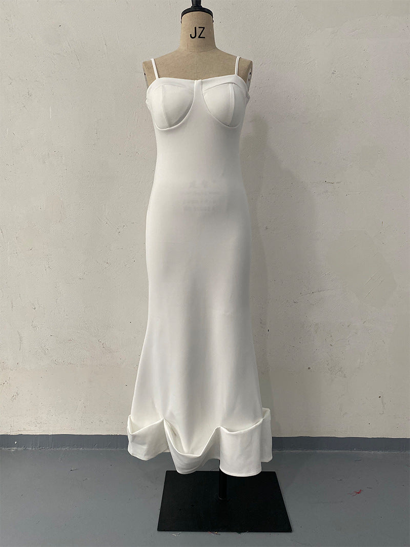 Dance Ruffled Hem Sleeveless High Waist Dress