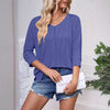Contrast Color Wave Striped Bat Eight-quarter Sleeve