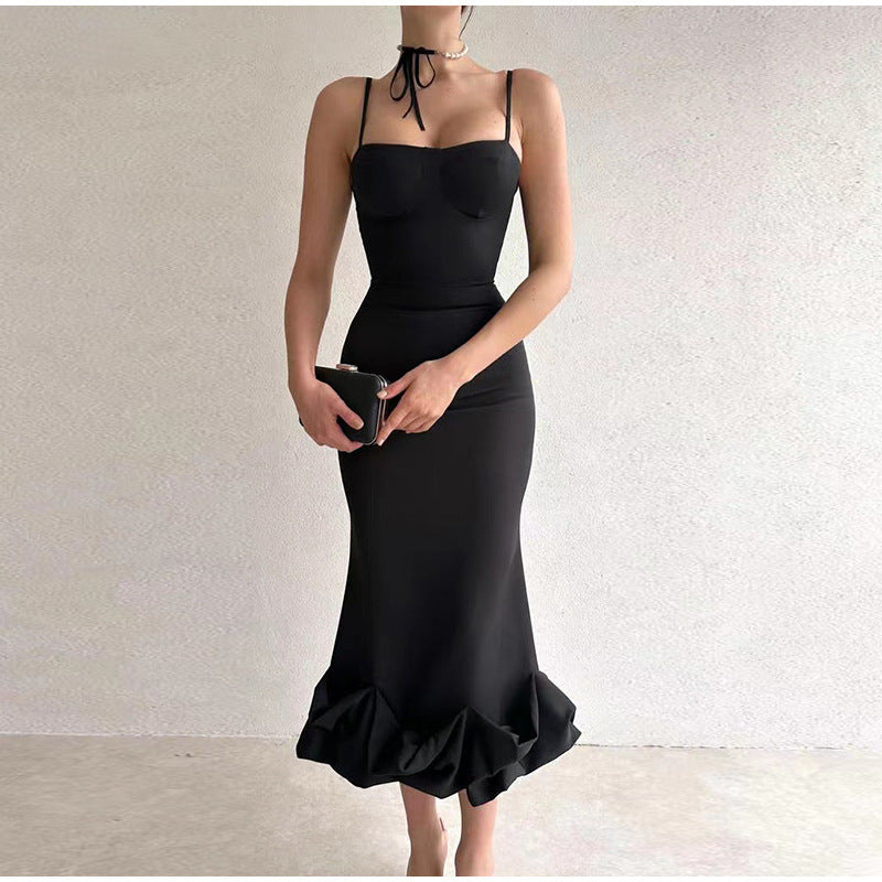 Dance Ruffled Hem Sleeveless High Waist Dress