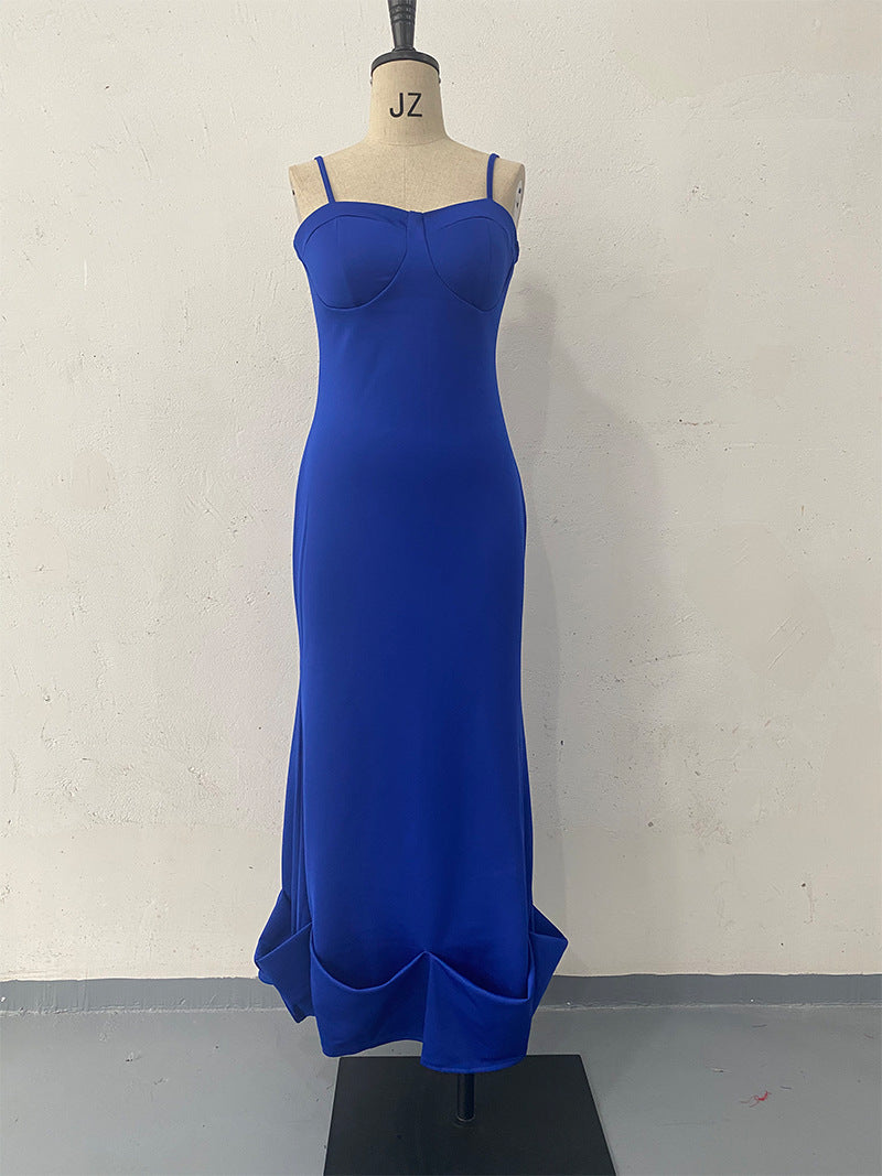 Dance Ruffled Hem Sleeveless High Waist Dress