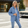 Single-breasted Loose Long Sleeve Solid Colour Shirt