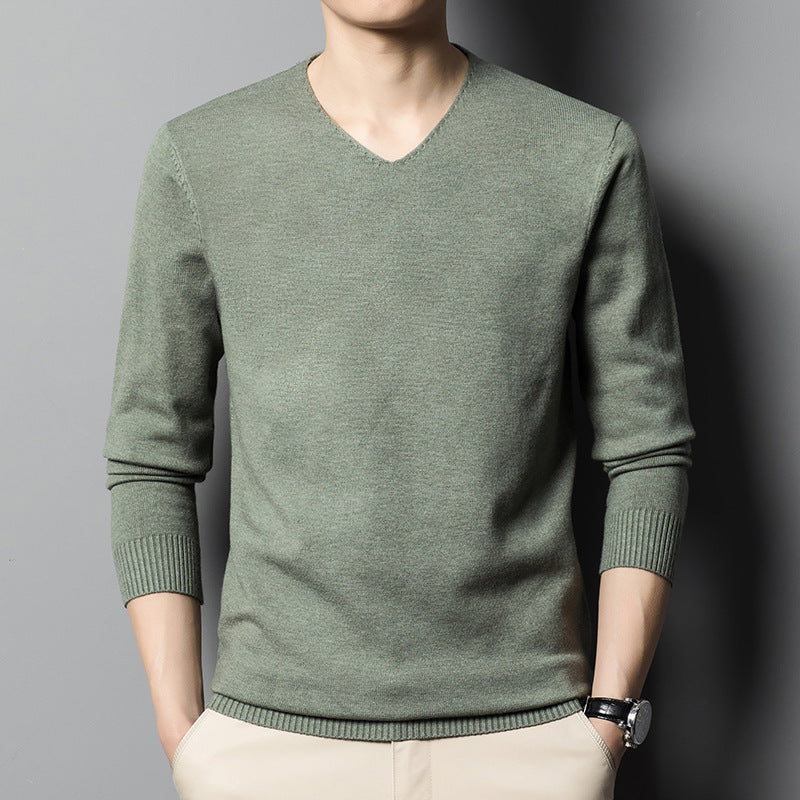 Men's Low V-neck Autumn Bottoming Shirt Inner Knitted Sweater
