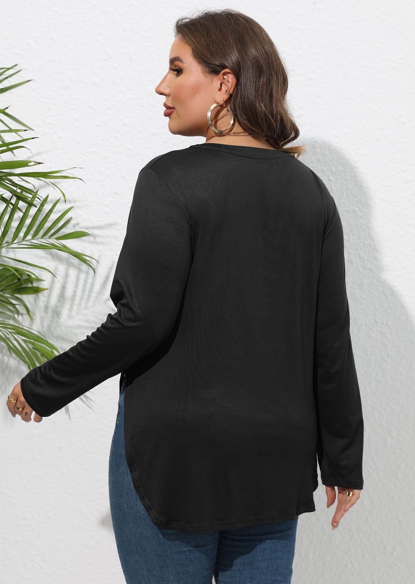 Long-sleeved Casual Irregular Bottoming Shirt
