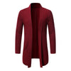 Men's Fall Mid-length Trench Coat Knitted Cardigan