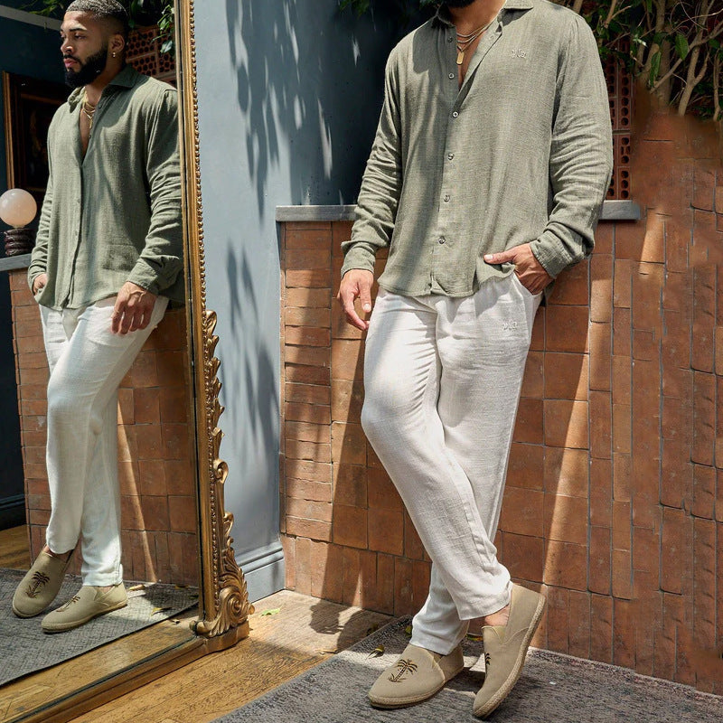 Men's Lightweight Breathable Casual Striped Trousers