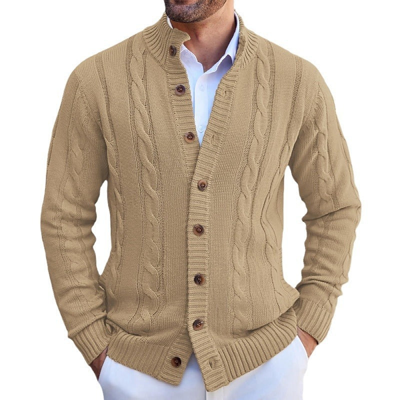 Men's Leisure Stand Collar Sweater Coat
