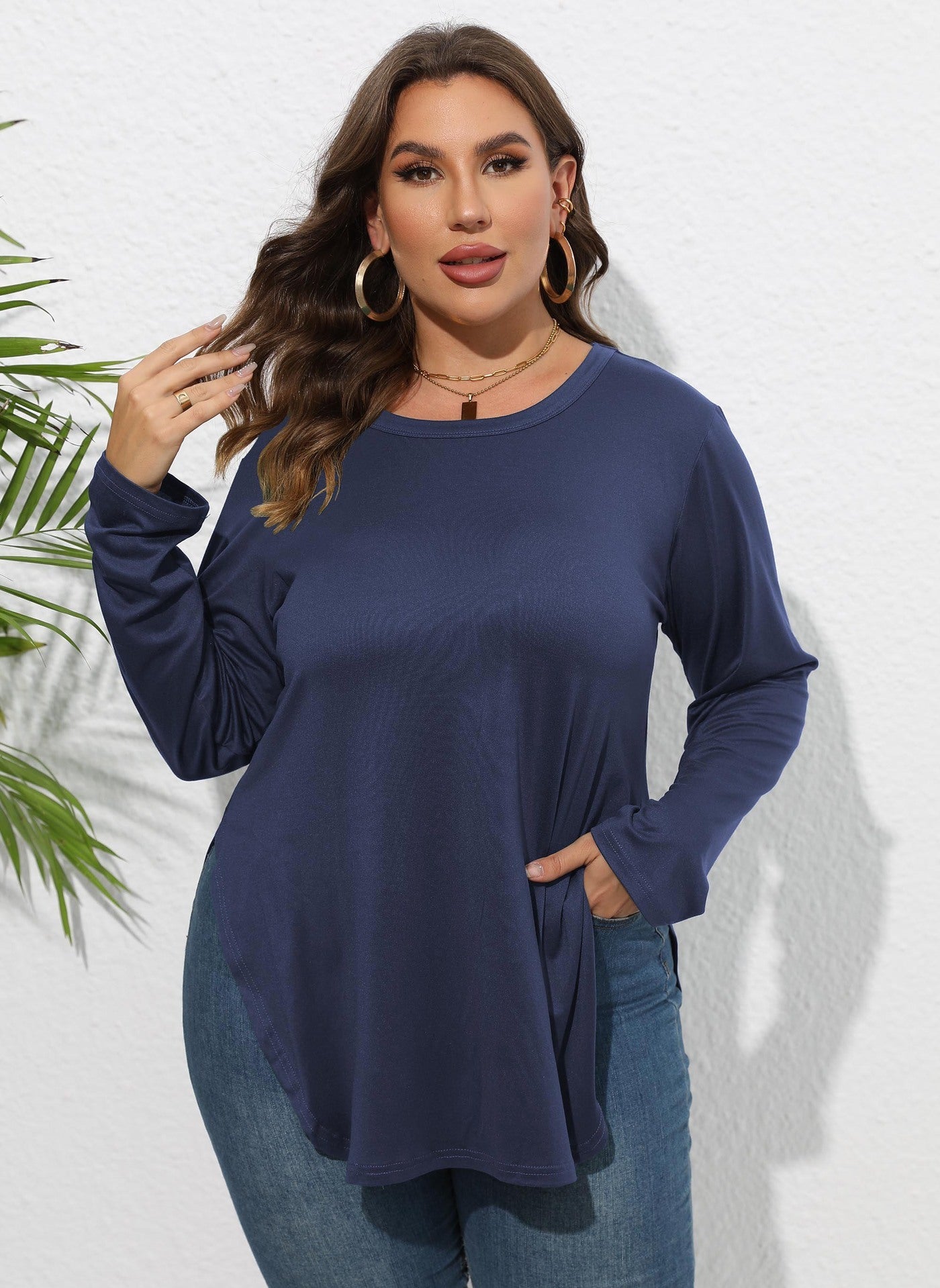 Long-sleeved Casual Irregular Bottoming Shirt