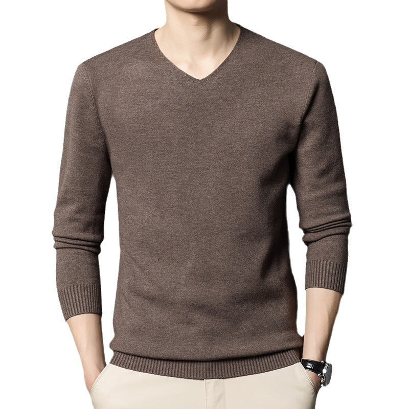 Men's Low V-neck Autumn Bottoming Shirt Inner Knitted Sweater
