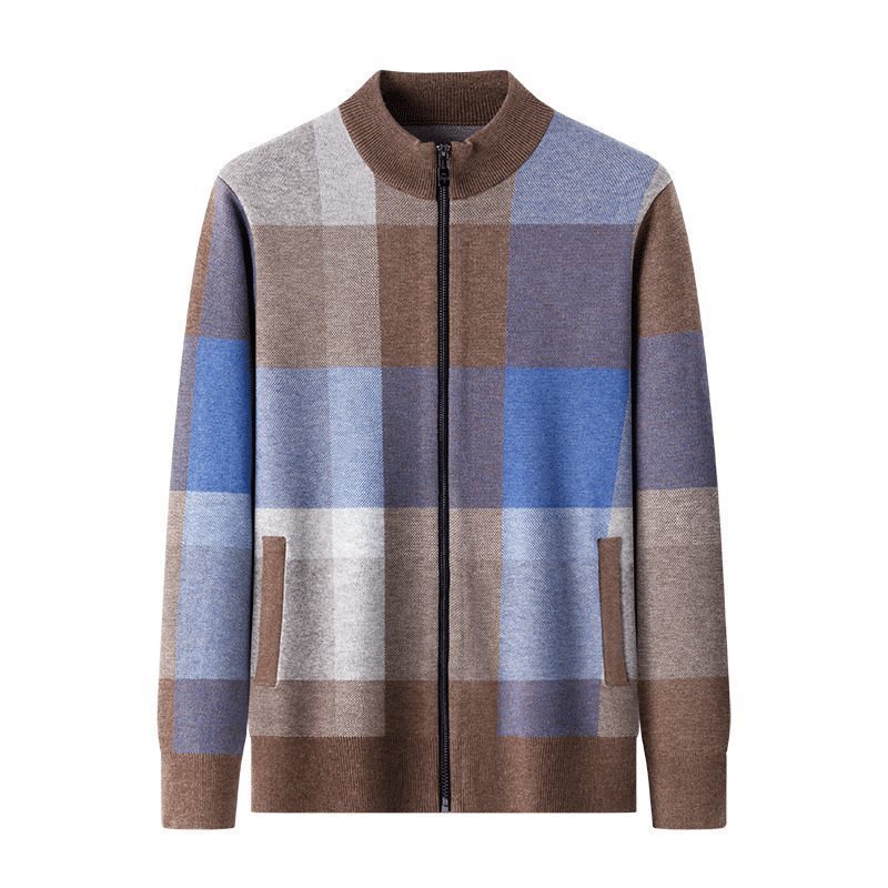 Men's Autumn Striped Colour Matching Cardigan