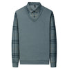 Men's Fake Two-piece Lapel Long-sleeved T-shirt