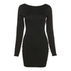 Long-sleeved Sexy Backless Sheath Dress