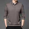Men's Fake Two-piece Lapel Long-sleeved T-shirt