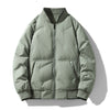 Men's Fashion Down Jacket Winter Warm Baseball Jacket Casual All-match Solid Colour Coat
